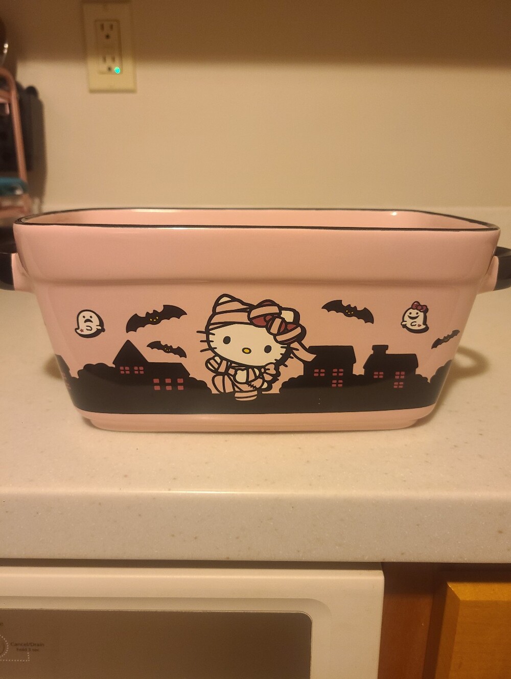 Hello Kitty Pink Halloween Ceramic Casserole Dish